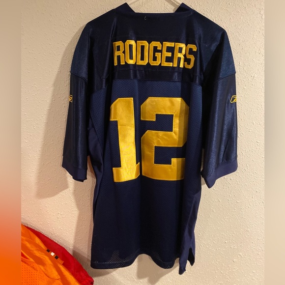 Reebok Authentic Green Bay Packers Aaron Rodgers Retro Stitched Jersey - Picture 3 of 6